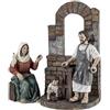 DRW Rappresentazione della Carpenteria Simbolo di umiltà della Sacra Famiglia in Resina Dipinta a Mano di 15 cm, Multicolore, Medidas: 8x8x15 cm