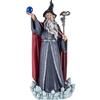 DRW Statuetta di uno stregone con palla e bastone in resina dipinta a mano da 23 cm