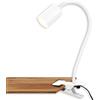 BRILONER - Lampada da scrivania con interruttore a cavo, colore luce bianca calda, orientabile, lampada da lettura, lampada a morsetto, lampada da comodino, lampada da ufficio, altezza 40 cm, bianco