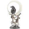 DRW Figura di un corvo appollaiato su una luna in resina dipinta a mano di 36 cm