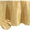Elrene Home Fashions - Elegante tovaglia in tessuto jacquard damascato resistente alle pieghe, 177,8 x 177,8 cm, rotonda, oro