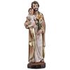 DRW Statuina San Jose con bambino in resina dipinta a mano stile legno chiaro 13 cm