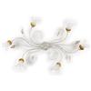 Onli Lancia Lampada da Parete, Bianco/Argento/Oro, 6 luci, metallo/vetro