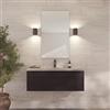 Loevschall Refine Specchio | Specchio da parete marrone con cornice | 60 x 100 cm | Specchio decorativo per bagno, soggiorno, camera da letto e corridoio, specchio minimalista ed elegante in ottone