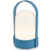 Briloner - Lampada da tavolo LED senza fili IP44, touch, dimmerabile, batteria sostituibile, lampada da comodino, lettura, LED, campeggio, lampada a batteria, esterno, 9x8x15,5 cm, blu