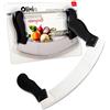 IPEA Coltello Mezzaluna da Cucina con Lama Curva in Acciaio Inox - Coltello Monogama per Tagliare Verdure, Erbe, Carne, Alimenti - Impugnatura Ergonomica - Taglio Preciso e Efficiente
