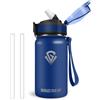 Vikastar Borraccia Termica, 500ml Senza BPA, Thermos per Bevande Calde, Senza Perdite, Borraccia Bambini, Acciaio Inox, Borraccia per Adulto, Scuola, Palestra, Ciclismo, Blu Scuro