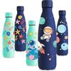 Vikastar Borraccia Termica, 500ml senza BPA, Thermos per Bevande Calde, a Prova di Perdite, Borraccia Bambini, Acciaio Inox per Scuola, Sport, Palestra, Ciclismo, Blu-Astronauta