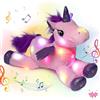 Hopearl Unicorno Peluche Musical LED con Luci e Canzoni, Peluche Illuminato con Volume Regolabile Ninna Nanna per Bambine, Rosa, 41 cm