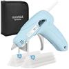 HANSILK Mini pistola per colla a caldo senza fili, ricaricabile tramite USB, 2200 mAh, autonomia di 90 minuti, 20 bastoncini di colla (7 x 100 mm) per fai da te, artigianato, imballaggi, riparazioni