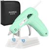 HANSILK Mini pistola per colla a caldo senza fili, ricaricabile tramite USB, 2200 mAh, autonomia di 90 minuti, 20 bastoncini di colla (7 x 100 mm), per fai da te, artigianato, imballaggi, riparazioni,