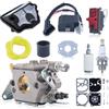 Adefol Kit Carburatore per Husqvarna 36 41 136 137 141 142, ADEFOL Carburatore con Bobina di Accensione, Linea Carburante Kit di Riparazione Filtro Carburante Motore Motosega WT-834