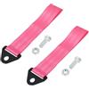 X AUTOHAUX 2 Pz Universale Auto Gancio di Traino Paraurti Rimorchio Cinghia Della Cinghia Con Bullone In Lega Di Alluminio Rosa