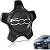 Otufan Coprimozzo Fiat 500X, Ricambio Originale con Adattamento Perfetto e Bloccaggio Sicuro per 735626312 735626311 Copri mozzo Fiat 500X Copri mozzo 500X (1 bordo nero scritte argento)