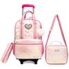 HTgroce Zaino Trolley Scuola Elementare Bambina - Carino Con Cuore Rosa