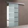 doporro Porta Scorrevole per Interni in Vetro Temperato Satinato a Righe 102,5x215 cm con Binario in Alluminio | Distanziale da 25 mm - Amalfi11
