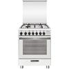 Glem Gas SA664MWH6 Cucina Bianca 4 Fuochi Gas Forno Elettrico Ventilato 67L Classe A