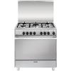 Glem Gas U855MI6 Cucina a Gas 5 Fornelli Acciaio Inox 80cm Forno Elettrico 84L