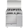 Glem Gas Cucina UQ855VI 80cm Acciaio Inox 5 Fornelli Forno 54L Elettrico/Gas