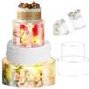 Yallmie 2 Pezzi Alzata Per Torta In Acrilico, Espositore Plexiglass Torte Impilabili Supporto Torta Trasparente Con Luci Led Decorative Alzatina Per Dolci Centrotavola Da Tavolo, Base Decorativa 15cm+25cm