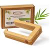 ECENCE Portarotolo Carta igienica adesivo in Legno - Montaggio a parete senza foratura - Porta Rotolo in bambù stiloso e dal design armonioso