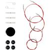 Ruidi Set di 4 cavi intercambiabili per ferri circolari intercambiabili Ruidi (Rosso, 32cm, 38cm, 43cm, 56cm)