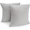 Filu, Federa per cuscino, confezione da 2, a quadretti (colore a scelta), 100% cotone, grigio/bianco, 40 x 40 cm