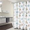 Bavooty Tenda Doccia Antimuffa,180x200 cm Tenda da Doccia Impermeabile,Lavabile Tenda Vasca da Bagno,Tenda per Doccia con Anelli, Stella Marina Tende Doccia Asciugatura Rapida,Nessuna Perforazione Richiesta