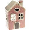 Village Pottery Portacandela piccolo a forma di cuore rosa
