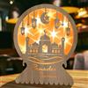 JINGTOPS Ramadan Decorazioni Luna A Led In Legno,Eid Mubarak Decorazioni Lampada Luna Lanterna A Batteria Decorazione Della Tavola Del Ramadan,Camera Da Letto, Decorazione Del Balcone, Regali Musulmani
