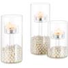 Inweder Portacandele Vetro Tranparente Moderno: 3 Pezzi Porta Candele da Tavolo per Tealight Candelabro Decorativo per Natalizio Matrinonio Cantrotavola Oggetistica per la Casa