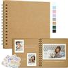 Remowith Scrapbooking Album Fotografico DIY, Album di Carta Kraft Spessa, Libro dei Ricordi per Matrimonio, Anniversario, Viaggio, Laurea, Bambino e Famiglia 20,5x20,5 cm 40 Pagine Cachi