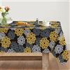 Artoid Mode Tovaglia autunnale con motivo floreale, colore nero, oro, 140 x 110 cm, stagionale, antimacchia, per la cucina, per le vacanze, per le feste