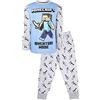 Minecraft - Pigiama a Maniche Lunghe per Ragazzi - 100% Cotone - Steve Adventure Mode Set Vestiti - Regali di Compleanno - Età 9-10 Anni Blu/Grigio