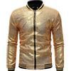 Mymyguoe Shiny - Giacca da mezza stagione da uomo, con paillette, 7 pezzi, per feste da discoteca, 8 anni, a tema hippie, Capodanno, Carnevale, con chiusura lampo, gold, XL