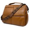 Emila Borsa donna color cuoio a mano trapuntata da lavoro ufficio tipo messenger bag postina capiente con tracolla in tessuto porta documenti shopping grande shopper Cuoio