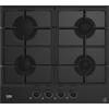 Beko HILG64325SDX- Piano cottura, gas, 4 fuochi, 60x52 cm, nero