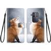 KARTXITAI Cover Compatibile con Motorola One Zoom PU Pelle TPU Silicone Portafoglio Magnetica con Disegni Motivo Animale Flip Custodia in Libro Slot Schede Custodia-Volpe,neve