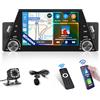 Inefala Autoradio Bluetooth 1 Din Compatibile con Carplay Android Auto, 5 Pollici Touchscreen Stereo Auto Supporta Bluetooth Vivavoce/Mirror Link/FM Radio/USB/Tipo-C/EQ con Telecamera Posteriore