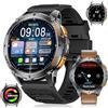 LIGE GPS Smartwatch Uomo 48mm,Militari Smart Watch con Torcia/530 mAh Batteria/Bussola/Barometro,1.43Amoled Fitness Tracker con Chiamate Bluetooth, 120+Modalità, IP68 per Android iOS, Marrone