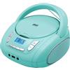 WISCENT Lettore CD radio compatto con Bluetooth, radio FM, USB, AUX, jack per cuffie, CD-MP3, portatile Boombox (verde)