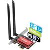 WAVLINK WiFi 7 PCIe Scheda di rete BE8800, Adattatore Wireless Tri-banda BE200 con Bluetooth 5.4, Supporto a basso Profilo, Dissipatore di calore, per PC Windows 10/11,Non Supportato AMD Scheda Madre