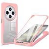 ILING Trasparente Cover per Xiaomi Redmi 14C / Xiaomi Poco C75, 360°Complète Protection Antiurto Custodia con Protezione Schermo Integrata, Ultra Sottile Hard PC Silicone TPU Bumper Caso (Rosa)