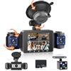 Fuluku 360 Gradi 4 Canali Dash Cam Tutto Intorno 1080P Dashcam Auto, 64GB/G-Sensor/Telecamera posteriore/Modalità di parcheggio 24H/Visione notturna/Registrazione in loop