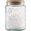 ANSQU Barattoli in Vetro Vintage, Barattolo di Vetro da 700ml con Coperchio di Bambù, Contenitore di Cibo di Vetro per Cucina, Barattolo Decorativo per Caffè, Tè, Zucchero, Biscotto, Caramelle