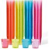 Matana 150 Bicchieri da Shot in Plastica Colorati, 30ml - Reattivo alla Luce Nera/UV - Bicchieri Shottini, Bicchierini Liquore - Resistenti e Riutilizzabili - Compleanni, Matrimoni, Barbecue, Feste