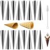 YINGLUOEU 16 Pezzi Stampo per Croissant Guowall Cannoli Stampi Set Acciaio Inossidabile Coni per Croissant Stampi Pasticceria Antiaderente Cannoli Stampi