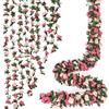 ASTNIC Ghirlanda di fiori artificiali, 9 pezzi, 20 m, rose rampicanti artificiali in seta, resistenti ai raggi UV, da appendere, decorazione per feste di nozze, casa, giardino, parete, camera da letto