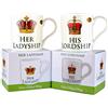 The Leonardo Collection Set da 2 tazze in porcellana con scritta in lingua inglese His Lordship e Her Ladyship, in singole scatole regalo