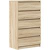 vidaXL Cassettiera Rovere Sonoma 60x36x103 cm in Legno Multistrato